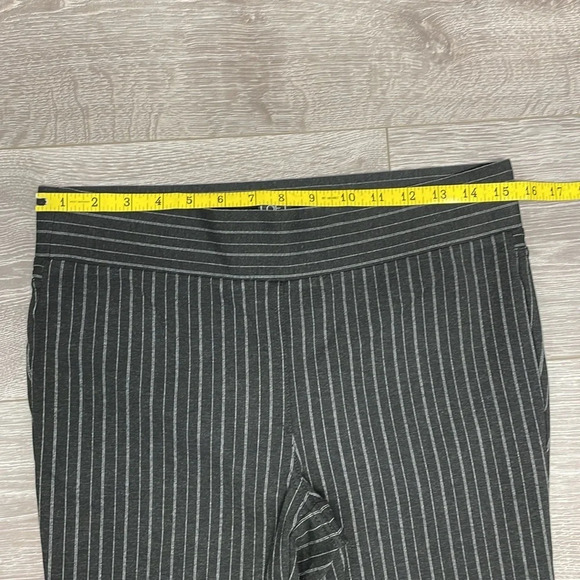 LOFT Pull On Black Striped Skinny Ankle Pants M - Picture 8 of 14